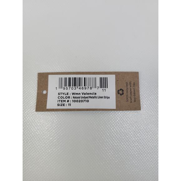 Women’s Tom’s Valencia Platform Espadrille Natural Undyed Metallic Linen Sz 11 - Picture 11 of 13